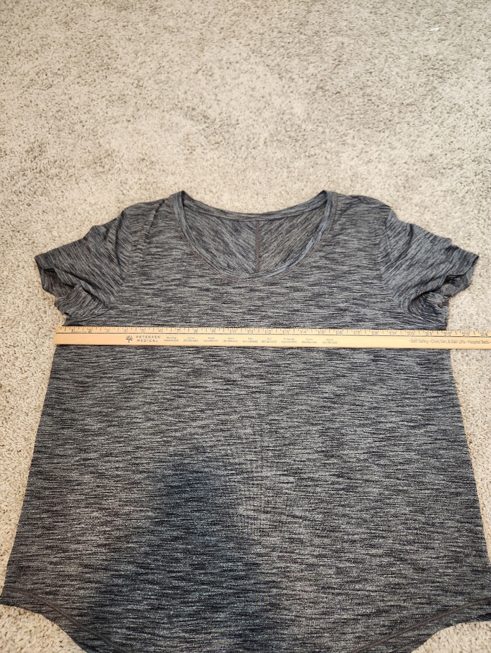 Lululemon Meant To Move Tee In Heathered Black Size 12 - Picture 4 of 5